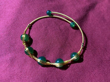 Load image into Gallery viewer, 10% OFF- Certified Natural Ice Jadeite Emerald A*Jade Beads Alluvial Gold GP Jewelry Charm Adjustable Bracelet Bangle