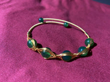 Load image into Gallery viewer, 10% OFF- Certified Natural Ice Jadeite Emerald A*Jade Beads Alluvial Gold GP Jewelry Charm Adjustable Bracelet Bangle