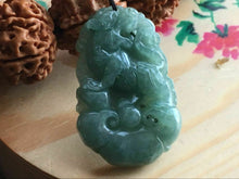 Load image into Gallery viewer, 10% OFF- Certified Natural Ice Jadeite Emerald A*Jade HandCarved Lucky Tiger Jade Pendant X0557