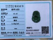 Load image into Gallery viewer, 10% OFF- Certified Natural Ice Jadeite Emerald A*Jade HandCarved Lucky Tiger Jade Pendant X0557