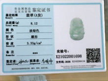 Load image into Gallery viewer, 10% OFF- Certified Natural Ice Jadeite Emerald A*Jade HandCarved Lucky Dog Pendant X1698