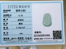 Load image into Gallery viewer, 10% OFF- Certified Natural Ice Jadeite Emerald A*Jade HandCarved Lucky Dragon Pendant X1666