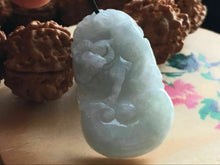 Load image into Gallery viewer, 10% OFF- Certified Natural Ice Jadeite Emerald A*Jade HandCarved Lucky Ox/Cow Pendant X1359