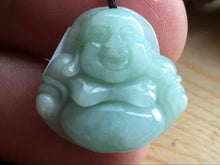 Load image into Gallery viewer, 10% OFF- Certified Natural Ice Jadeite Emerald A*Jade HandCarved Blessing Happy Buddha Pendant F0736