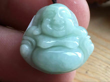 Load image into Gallery viewer, 10% OFF- Certified Natural Ice Jadeite Emerald A*Jade HandCarved Blessing Happy Buddha Pendant F0736