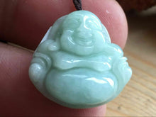 Load image into Gallery viewer, 10% OFF- Certified Natural Ice Jadeite Emerald A*Jade HandCarved Blessing Happy Buddha Pendant F0736