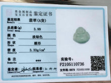 Load image into Gallery viewer, 10% OFF- Certified Natural Ice Jadeite Emerald A*Jade HandCarved Blessing Happy Buddha Pendant F0736