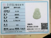 Load image into Gallery viewer, 10% OFF- Certified Natural Ice Jadeite Emerald A*Jade HandCarved Blessing Guanyin Pendant W0169