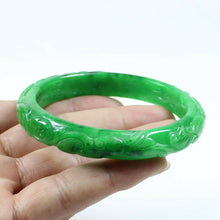 Load image into Gallery viewer, 10% OFF- 61/62/63mm Certified Natural Jadeite Emerald A*Jade Handcarved Lucky Jade Coin Bangle FP1487