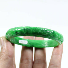 Load image into Gallery viewer, 10% OFF- 61/62/63mm Certified Natural Jadeite Emerald A*Jade Handcarved Lucky Jade Coin Bangle FP1487