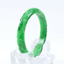 Load image into Gallery viewer, 10% OFF- 61/62/63mm Certified Natural Jadeite Emerald A*Jade Handcarved Lucky Jade Coin Bangle FP1487