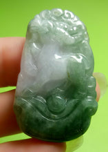 Load image into Gallery viewer, 10% OFF- Certified Natural Ice Jadeite Emerald A*Jade HandCarved Lucky Sheep YuanBao Pendant A2060