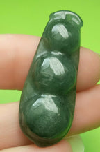 Load image into Gallery viewer, 10% OFF- Certified Natural Jadeite Emerald A Jade HandCarved Lucky Beans Leaf 连升三级Pendant A