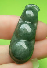 Load image into Gallery viewer, 10% OFF- Certified Natural Jadeite Emerald A Jade HandCarved Lucky Beans Leaf 连升三级Pendant A