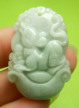 Load image into Gallery viewer, 10% OFF- Certified Natural Ice Jadeite Emerald A*Jade HandCarved Lucky Rat YuanBao Pendant A6797