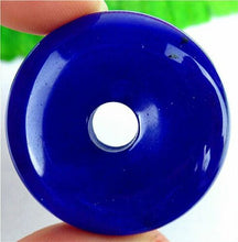 Load image into Gallery viewer, 10% OFF- Certified Natural Blue Emerald A*Jade HandCarved Safety Donut Pendant
