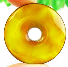 Load image into Gallery viewer, 10% OFF- Certified Natural Yellow Emerald A*Jade HandCarved Lucky Safety Donut Pendant
