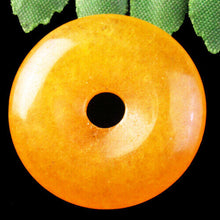 Load image into Gallery viewer, 10% OFF- Certified Natural Yellow Emerald A*Jade HandCarved Lucky Safety Donut Pendant