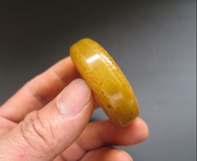 Load image into Gallery viewer, 10% OFF- Certified Natural Gold Emerald A*Jade HandCarved Lucky Safety Donut Pendant A88