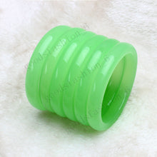Load image into Gallery viewer, 10% OFF- 56-63mm Certified Beautiful Natural Light Green Emerald A*Jade Carved Bracelet Bangle