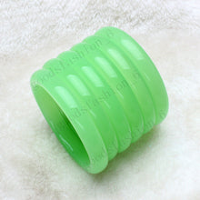 Load image into Gallery viewer, 10% OFF- 56-63mm Certified Beautiful Natural Light Green Emerald A*Jade Carved Bracelet Bangle