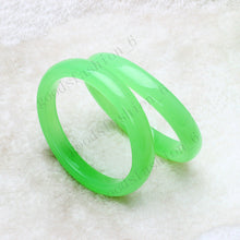 Load image into Gallery viewer, 10% OFF- 56-63mm Certified Beautiful Natural Light Green Emerald A*Jade Carved Bracelet Bangle