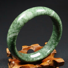 Load image into Gallery viewer, 57-59mm Certified Natural Jadeite Emerald A Jade HandCarved Bracelet Bangle JK3390 with Gift Box