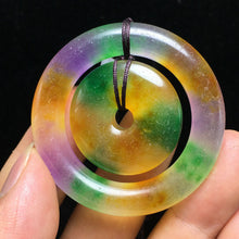 Load image into Gallery viewer, 10% OFF- Certified Natural Icy Multi-Color Emerald A*Jade HandCarved Lucky Safety Pendant