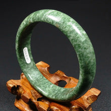 Load image into Gallery viewer, 57-59mm Certified Natural Jadeite Emerald A Jade HandCarved Bracelet Bangle JK3390 with Gift Box