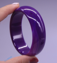Load image into Gallery viewer, 10% OFF- 65/66/67mm Certified Natural Purple Emerald A*Jade HandCarved Lucky Bangle A1940