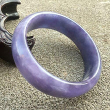 Load image into Gallery viewer, 57-59mm Certified Natural Purple Jadeite Emerald A Jade Carved Bracelet Bangle x2556 with Gift Box