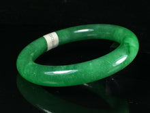 Load image into Gallery viewer, 10% OFF- 57/58/59mm Certified Natural Lavender Green Jadeite Emerald A*Jade HandCarved Lucky Jade Round Bangle A125