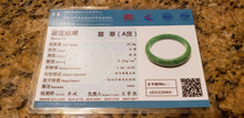 Load image into Gallery viewer, 10% OFF- 55/56/57mm Certified Natural Jadeite Emerald A*Jade HandCarved Bracelet Bangle x9404