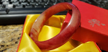 Load image into Gallery viewer, 10% OFF- 58/59/60mm Certified Natural Red Emerald A*Jade Handcarved Bangle H522