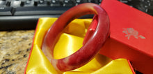 Load image into Gallery viewer, 10% OFF- 58/59/60mm Certified Natural Red Emerald A*Jade Handcarved Bangle H522