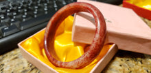 Load image into Gallery viewer, 10% OFF- 57/58/59mm Certified Natural Red Emerald A*Jade Handcarved Bangle A168