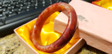 Load image into Gallery viewer, 10% OFF- 57/58/59mm Certified Natural Red Emerald A*Jade Handcarved Bangle A168