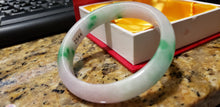 Load image into Gallery viewer, 53/54/55mm Certified Natural 3 Color Jadeite Emerald A*Jade Handcarved Bangle Z544