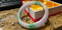Load image into Gallery viewer, 53/54/55mm Certified Natural 3 Color Jadeite Emerald A*Jade Handcarved Bangle Z544