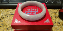Load image into Gallery viewer, 57/58/59mm Certified Natural Lavender Jadeite Emerald A*Jade Handcarved Lucky Bangle A144