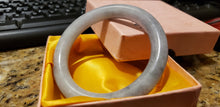 Load image into Gallery viewer, 55/56/57mm Certified Natural Lavender Jadeite Emerald A*Jade Handcarved Lucky Round Bangle A658