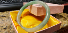 Load image into Gallery viewer, 58/59/60mm Certified Natural Jadeite Emerald A*Jade Handcarved Lucky Round Bangle A20185