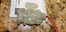 Load image into Gallery viewer, 10% OFF- Certified Natural Jadeite Emerald A*Jade HandCarved Blessing God Pendant W0017