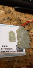 Load image into Gallery viewer, 10% OFF- Certified Natural Jadeite Emerald A*Jade HandCarved Blessing God Pendant W0017