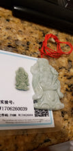 Load image into Gallery viewer, 10% OFF- Certified Natural Jadeite Emerald A*Jade HandCarved Blessing God Pendant W0039