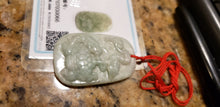 Load image into Gallery viewer, 10% OFF- Certified Natural Jadeite Emerald A*Jade HandCarved Blessing Lucky Pendant W0066