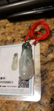 Load image into Gallery viewer, 10% OFF- Certified Natural Jadeite Emerald A*Jade HandCarved Lucky Morning Glory Pendant W0011