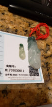 Load image into Gallery viewer, 10% OFF- Certified Natural Jadeite Emerald A*Jade HandCarved Lucky Morning Glory Pendant W0011