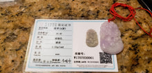 Load image into Gallery viewer, 10% OFF- Certified Natural Lavender Jadeite Emerald A*Jade HandCarved Lucky Dragon Pendant W0061