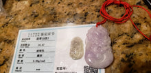 Load image into Gallery viewer, 10% OFF- Certified Natural Lavender Jadeite Emerald A*Jade HandCarved Lucky Dragon Pendant W0061